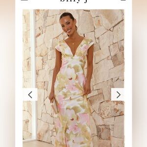 NEW Dress! Billy J Annie Maxi Dress - Pink/Yellow Print